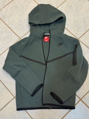 Nike tech Olive Green Hooded Full-Zip